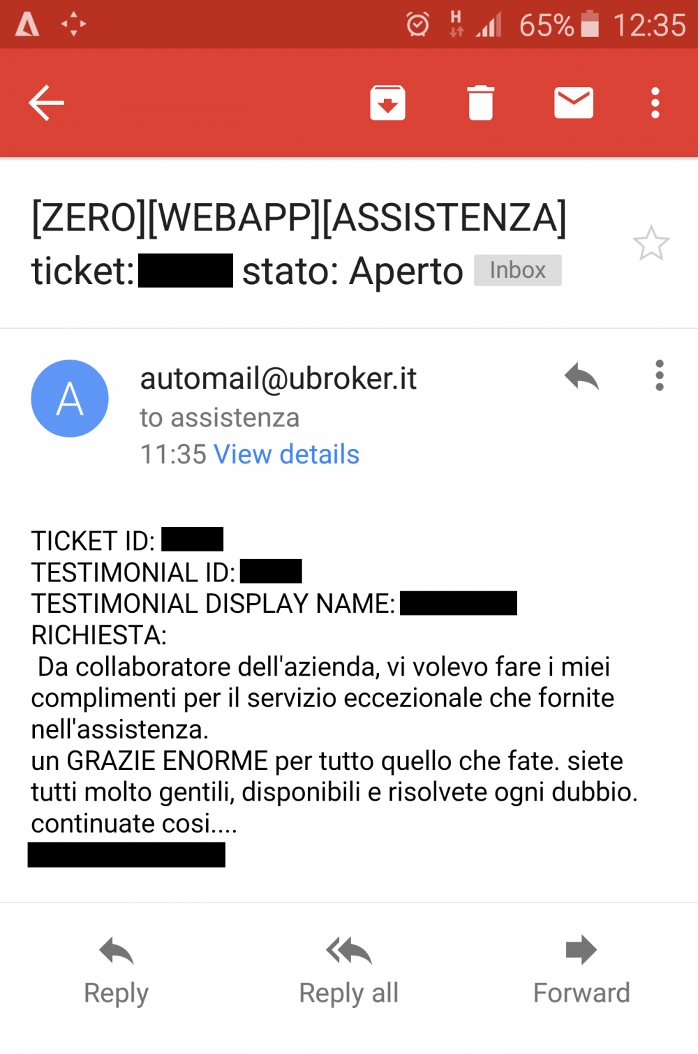 Testimonianza di un collaboratore